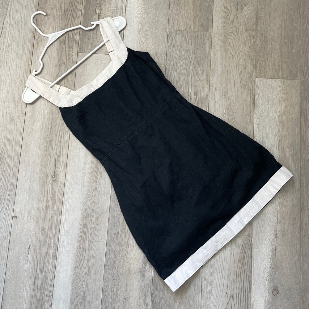 Abercrombie & Fitch Black Mini Dress with Cream Trim